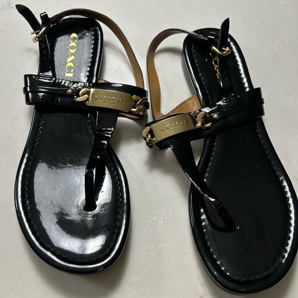 Coach Black and Gold Women's Sandals